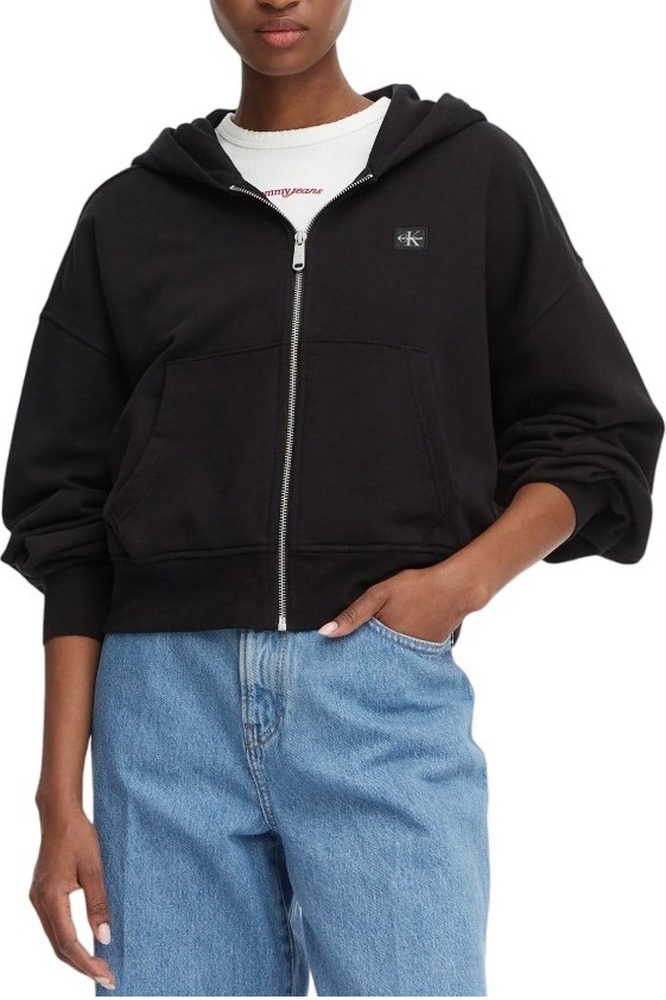 CALVIN KLEIN JEANS FRNCH TRRY BDG LG ΖΑΚΕΤΑ ΦΟΥΤΕΡ ΓΥΝΑΙΚΕΙΑ BLACK