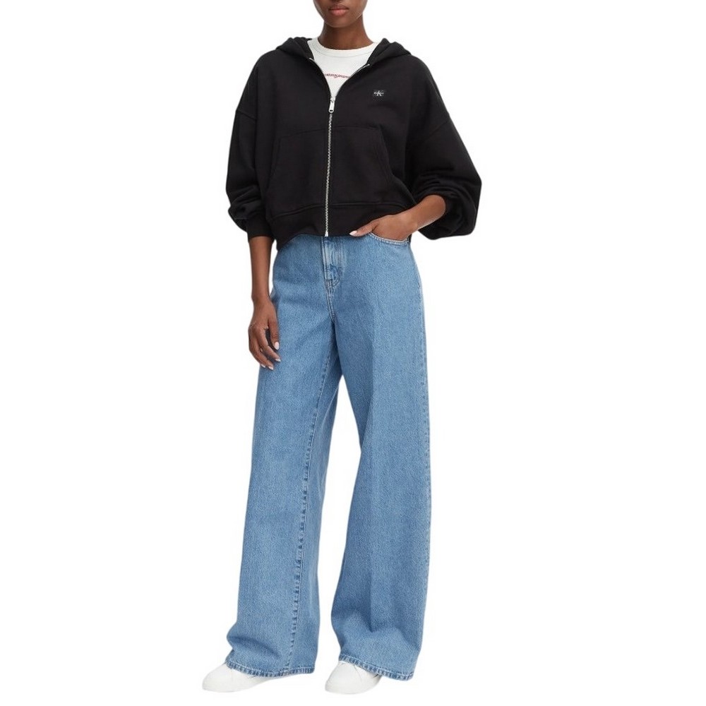 CALVIN KLEIN JEANS FRNCH TRRY BDG LG ΖΑΚΕΤΑ ΦΟΥΤΕΡ ΓΥΝΑΙΚΕΙΑ BLACK