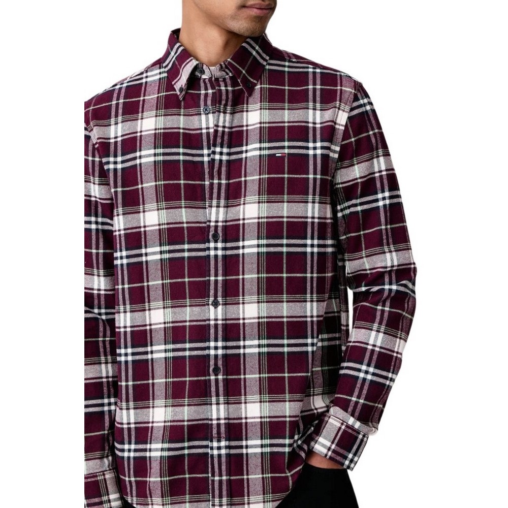 TOMMY JEANS REG FLANNEL CHECK SHIRT EXT ΠΟΥΚΑΜΙΣΟ ΑΝΔΡΙΚΟ BERRY