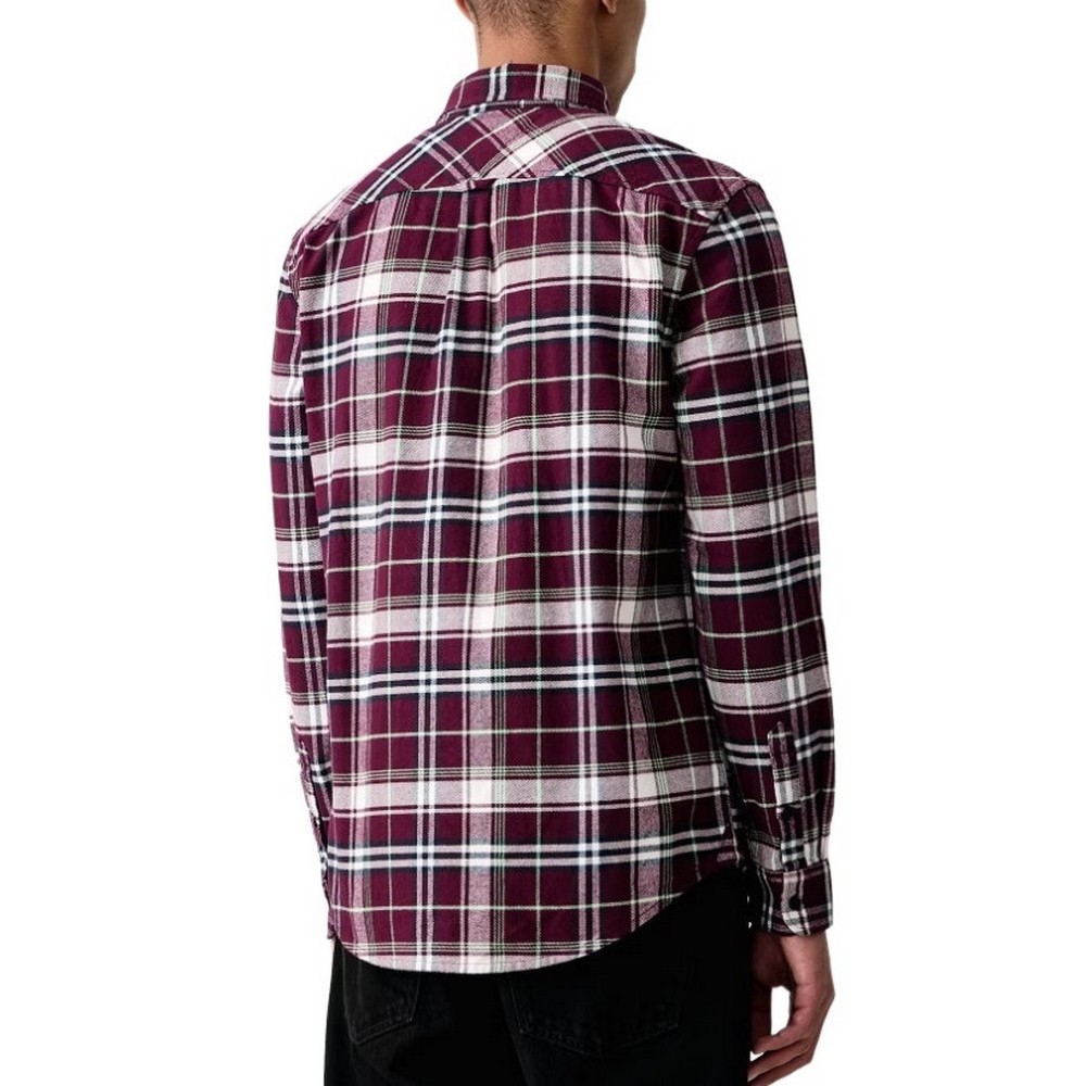 TOMMY JEANS REG FLANNEL CHECK SHIRT EXT ΠΟΥΚΑΜΙΣΟ ΑΝΔΡΙΚΟ BERRY