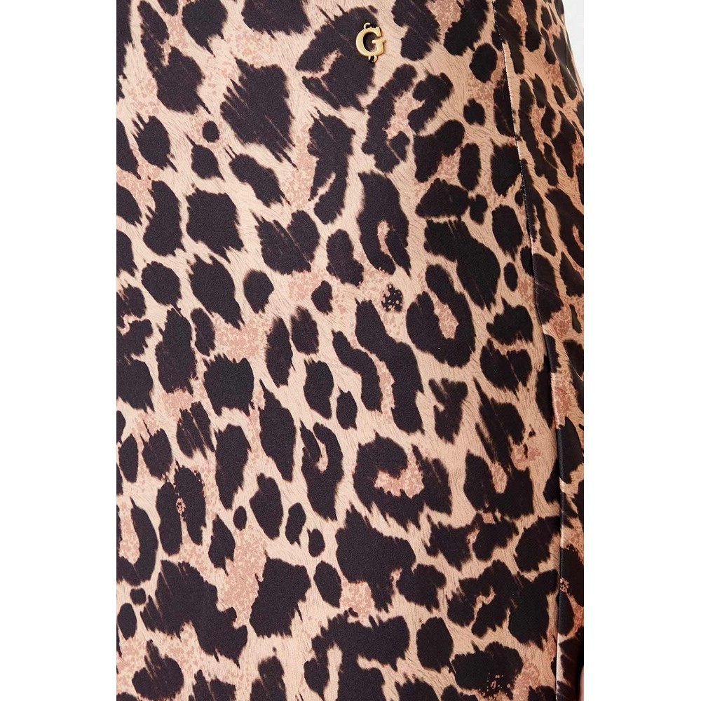GUESS SIBILLA LONG SATIN SKIRT ΦΟΥΣΤΑ ΓΥΝΑΙΚΕΙΑ LEOPARD