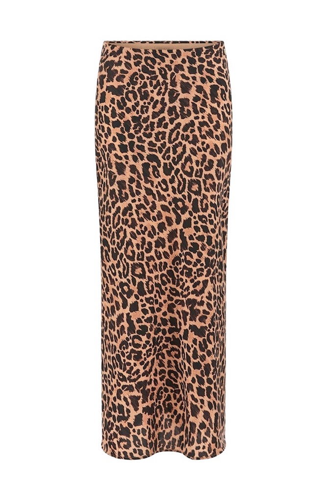GUESS SIBILLA LONG SATIN SKIRT ΦΟΥΣΤΑ ΓΥΝΑΙΚΕΙΑ LEOPARD