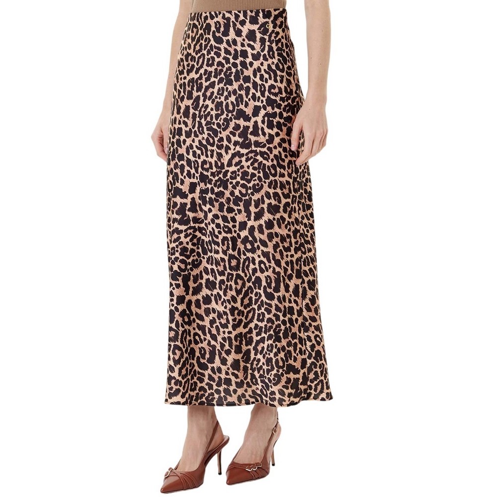GUESS SIBILLA LONG SATIN SKIRT ΦΟΥΣΤΑ ΓΥΝΑΙΚΕΙΑ LEOPARD