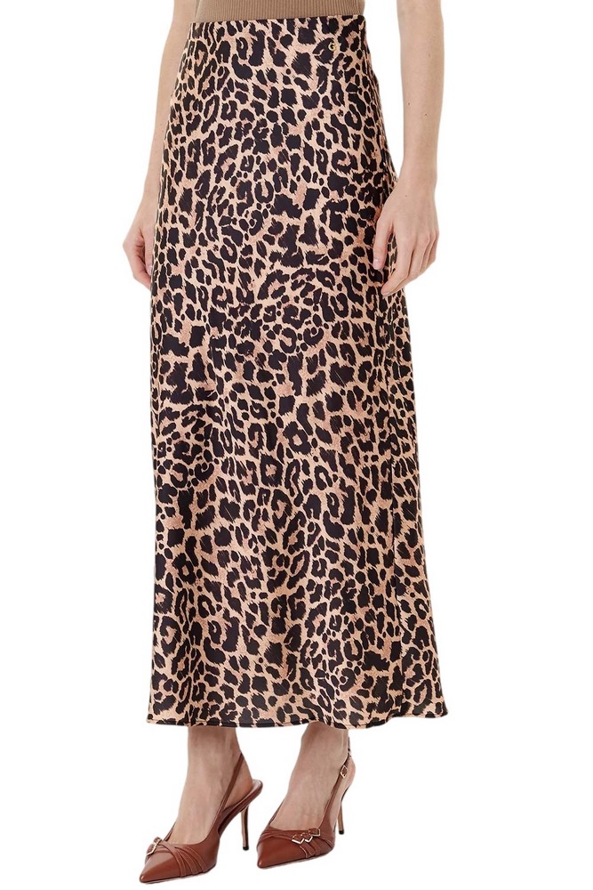 GUESS SIBILLA LONG SATIN SKIRT ΦΟΥΣΤΑ ΓΥΝΑΙΚΕΙΑ LEOPARD