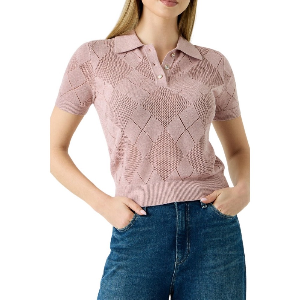 GUESS POLO MELODY SWTR ΜΠΛΟΥΖΑ ΚΟΝΤΟΜΑΝΙΚΗ ΓΥΝΑΙΚΕΙΑ PINK