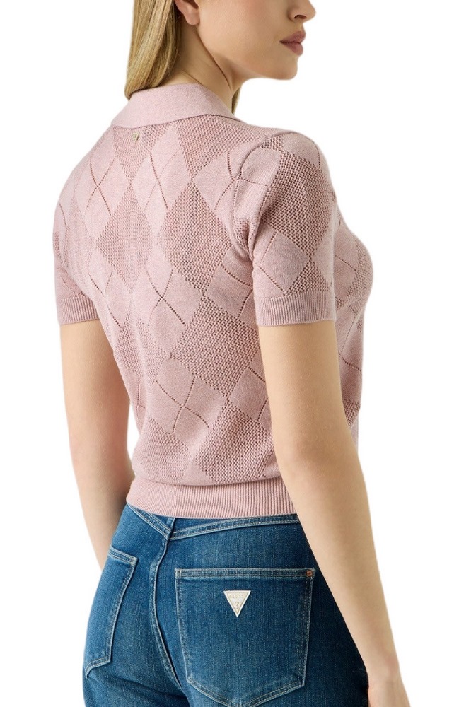 GUESS POLO MELODY SWTR ΜΠΛΟΥΖΑ ΚΟΝΤΟΜΑΝΙΚΗ ΓΥΝΑΙΚΕΙΑ PINK