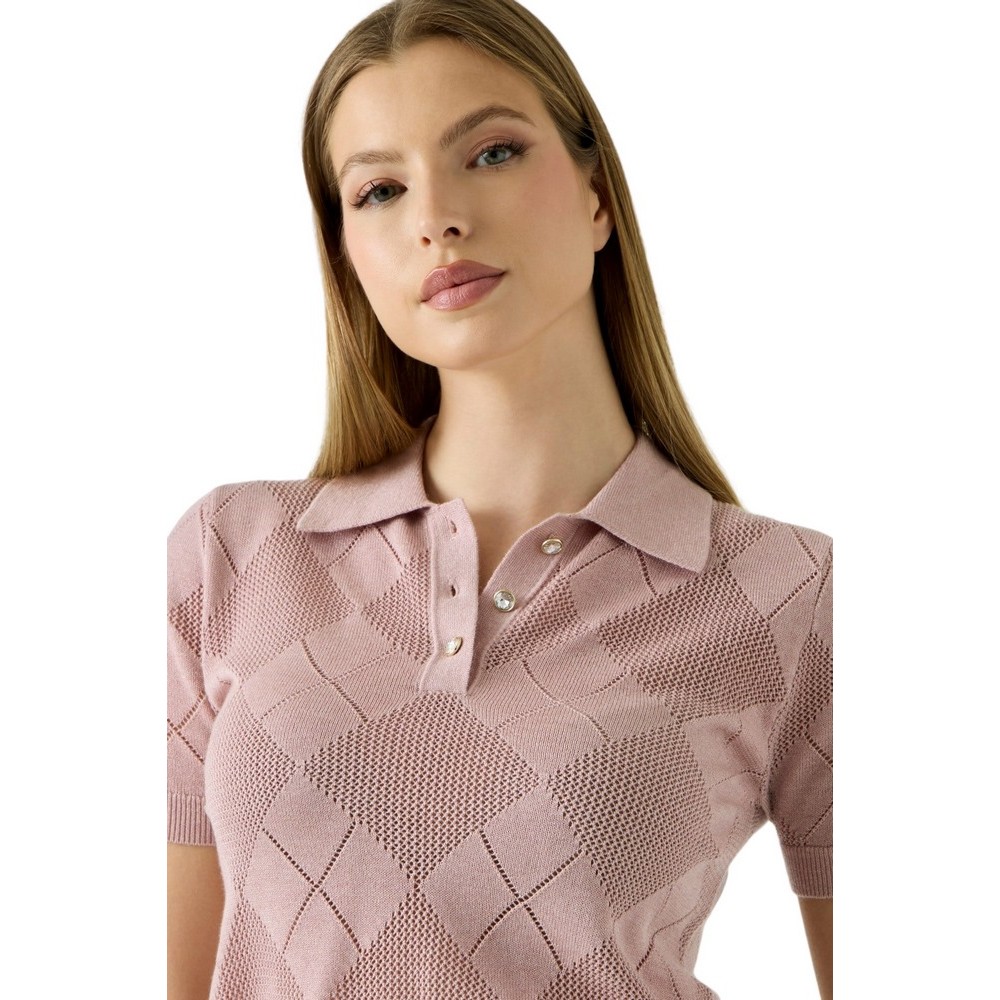 GUESS POLO MELODY SWTR ΜΠΛΟΥΖΑ ΚΟΝΤΟΜΑΝΙΚΗ ΓΥΝΑΙΚΕΙΑ PINK