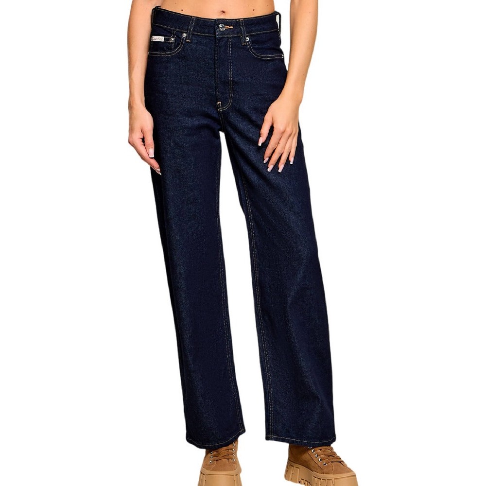 CALVIN KLEIN JEANS HIGH RISE LOOSE JEAN FOREVER INDIGO ΠΑΝΤΕΛΟΝΙ ΤΖΙΝ ΓΥΝΑΙΚΕΙΟ DARK INDIGO