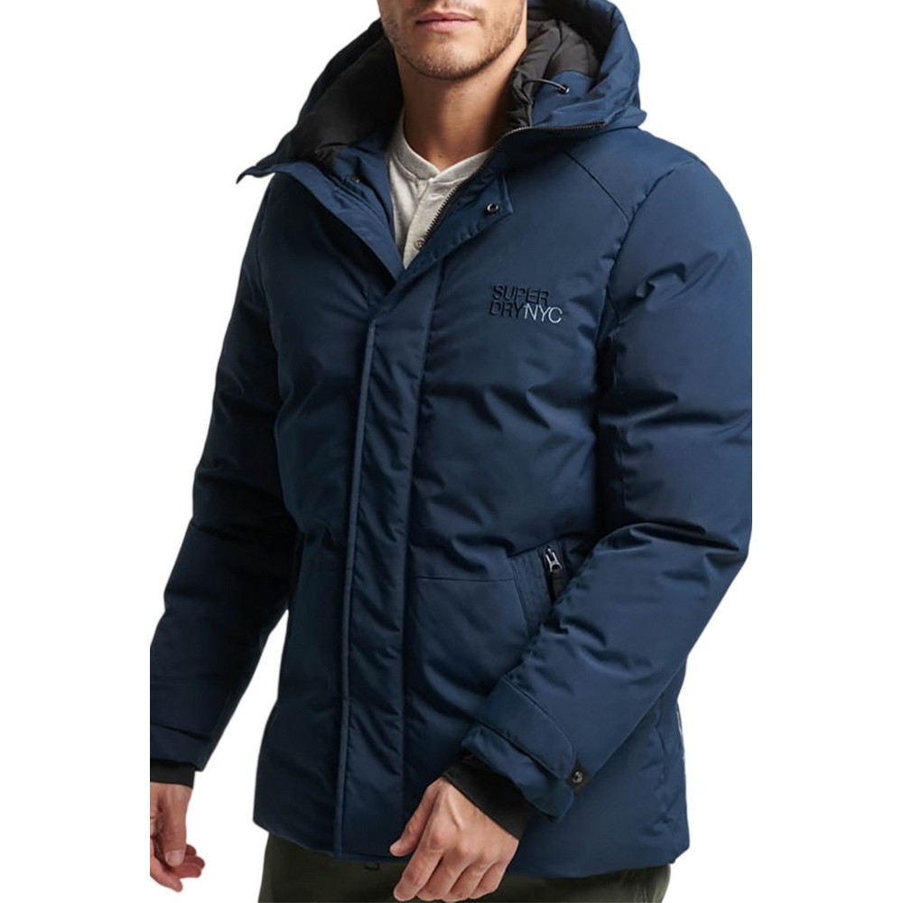 SUPERDRY CITY PADDED HOODED WIND PARKA ΜΠΟΥΦΑΝ ΑΝΔΡΙΚΟ NAVY