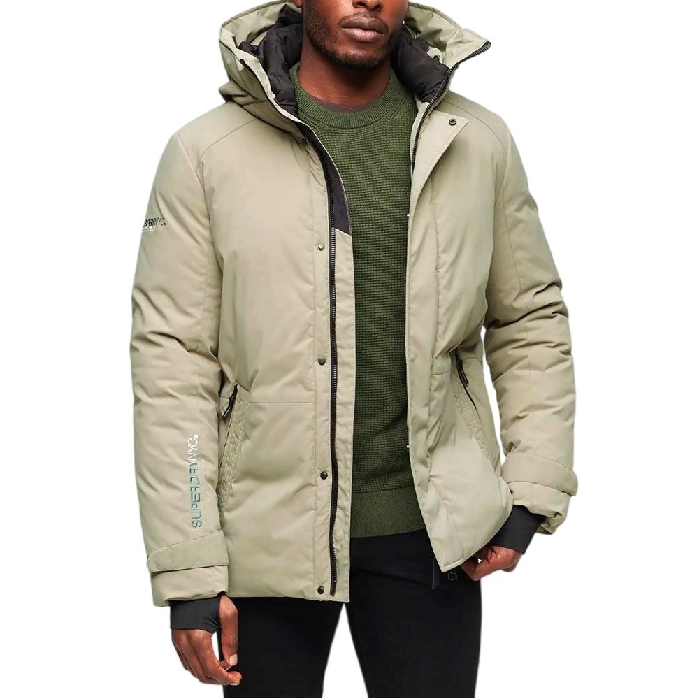 SUPERDRY CITY PADDED HOODED WIND PARKA ΜΠΟΥΦΑΝ ΑΝΔΡΙΚΟ KHAKI