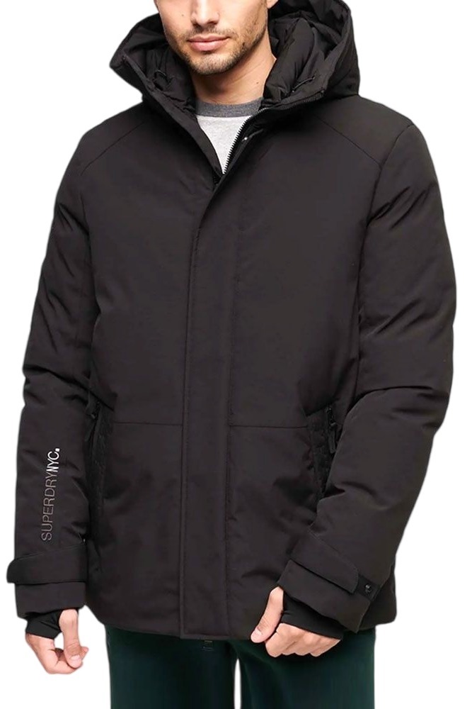 SUPERDRY CITY PADDED HOODED WIND PARKA ΜΠΟΥΦΑΝ ΑΝΔΡΙΚΟ BLACK