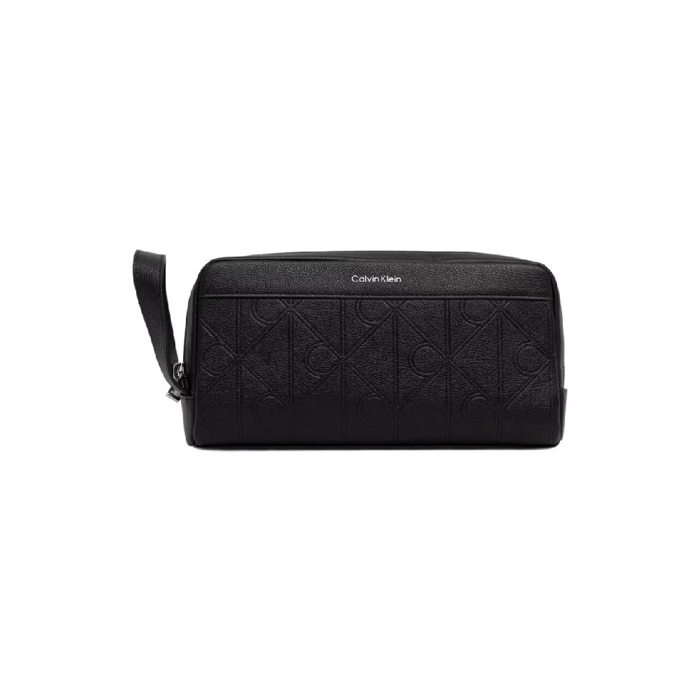 CALVIN KLEIN XL EMBLEM AOP EMBOSS DOPP KIT ΤΣΑΝΤΑ ΑΝΔΡΙΚΗ BLACK