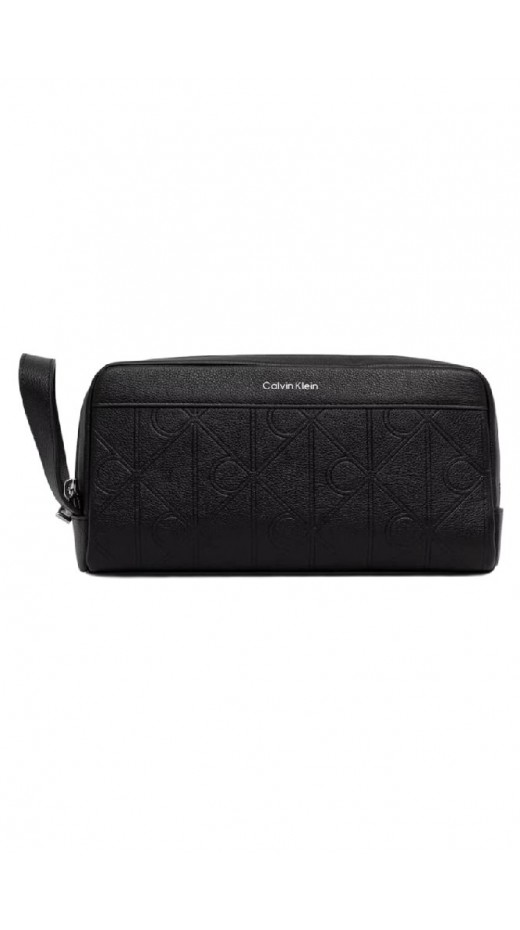 CALVIN KLEIN XL EMBLEM AOP EMBOSS DOPP KIT ΤΣΑΝΤΑ ΑΝΔΡΙΚΗ BLACK
