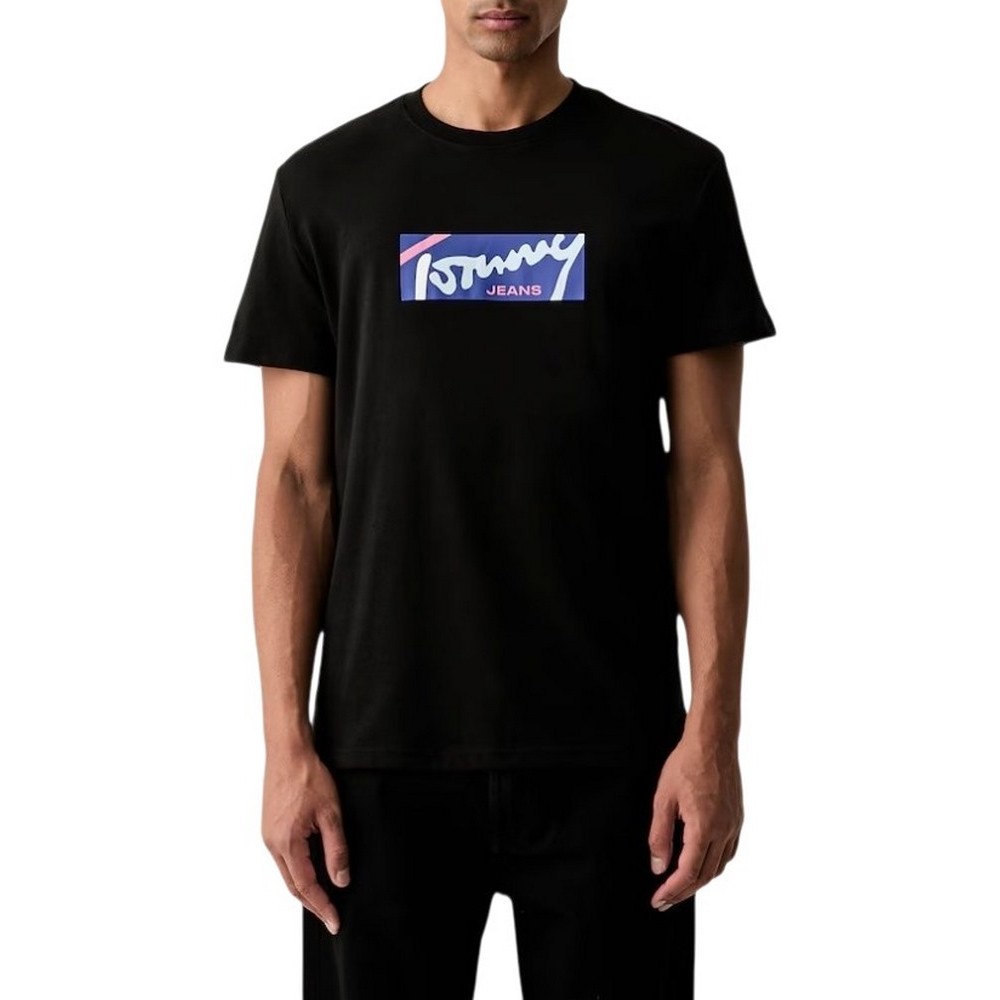 TOMMY JEANS REG SIGNATURE T-SHIRT ΜΠΛΟΥΖΑ ΑΝΔΡΙΚΗ BLACK