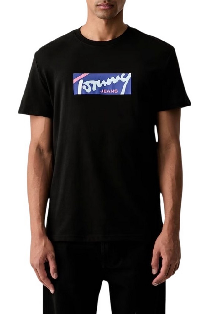 TOMMY JEANS REG SIGNATURE T-SHIRT ΜΠΛΟΥΖΑ ΑΝΔΡΙΚΗ BLACK