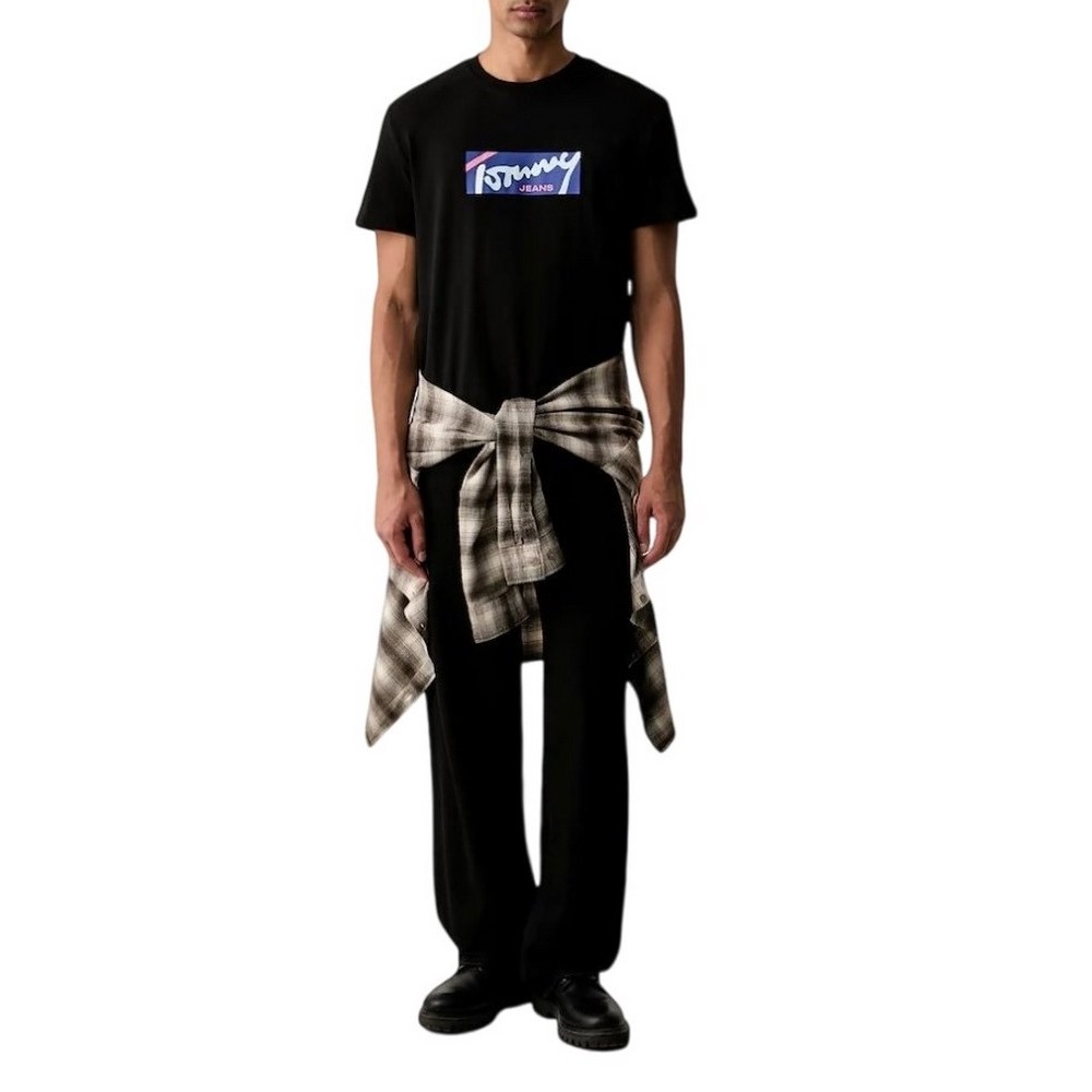 TOMMY JEANS REG SIGNATURE T-SHIRT ΜΠΛΟΥΖΑ ΑΝΔΡΙΚΗ BLACK