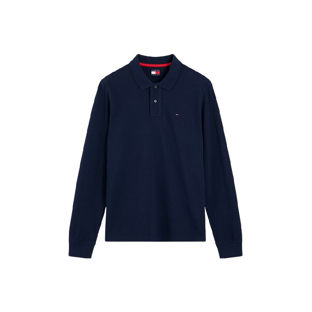 TOMMY JEANS REG ESS POLO T-SHIRT ΜΠΛΟΥΖΑ ΜΑΚΡΥΜΑΝΙΚΗ ΑΝΔΡΙΚΗ NAVY
