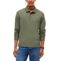 TOMMY JEANS REG ESS POLO T-SHIRT ΜΠΛΟΥΖΑ ΜΑΚΡΥΜΑΝΙΚΗ ΑΝΔΡΙΚΗ MILITARY GREEN