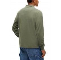 TOMMY JEANS REG ESS POLO T-SHIRT ΜΠΛΟΥΖΑ ΜΑΚΡΥΜΑΝΙΚΗ ΑΝΔΡΙΚΗ MILITARY GREEN