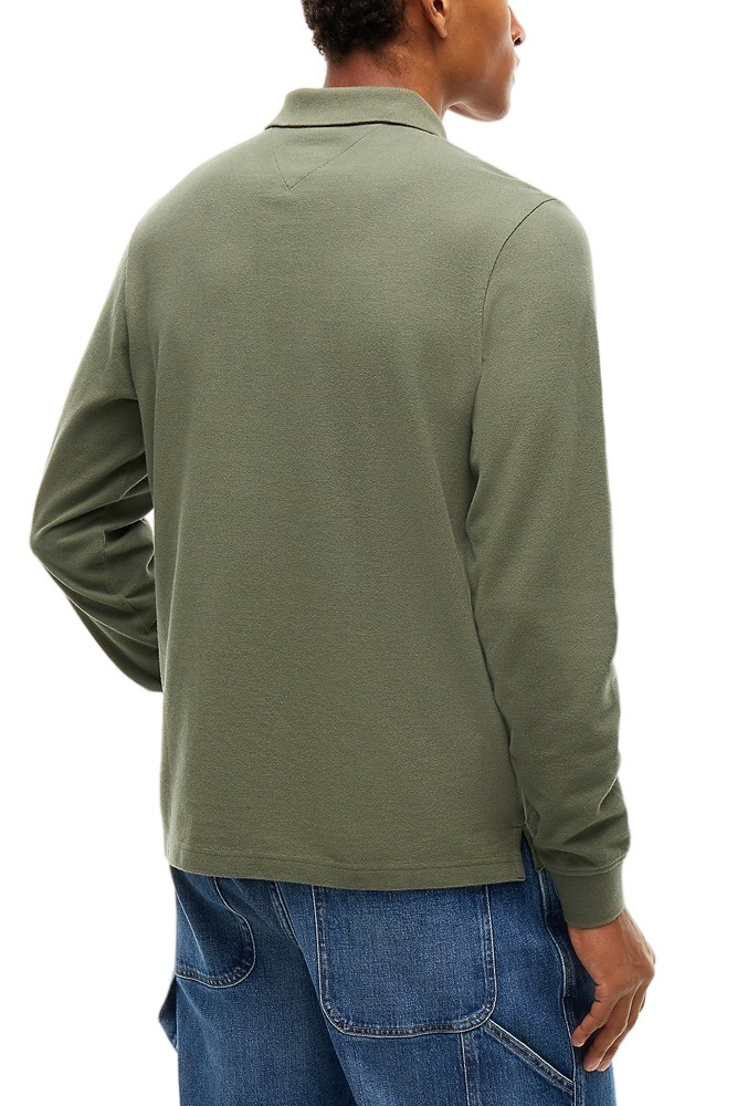 TOMMY JEANS REG ESS POLO T-SHIRT ΜΠΛΟΥΖΑ ΜΑΚΡΥΜΑΝΙΚΗ ΑΝΔΡΙΚΗ MILITARY GREEN