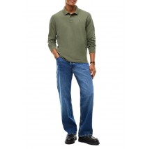 TOMMY JEANS REG ESS POLO T-SHIRT ΜΠΛΟΥΖΑ ΜΑΚΡΥΜΑΝΙΚΗ ΑΝΔΡΙΚΗ MILITARY GREEN