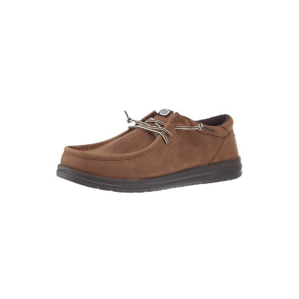 HEY DUDE WALLY COMF FULL GRAIN LATHER ΠΑΠΟΥΤΣΙ ΑΝΔΡΙΚΟ BROWN