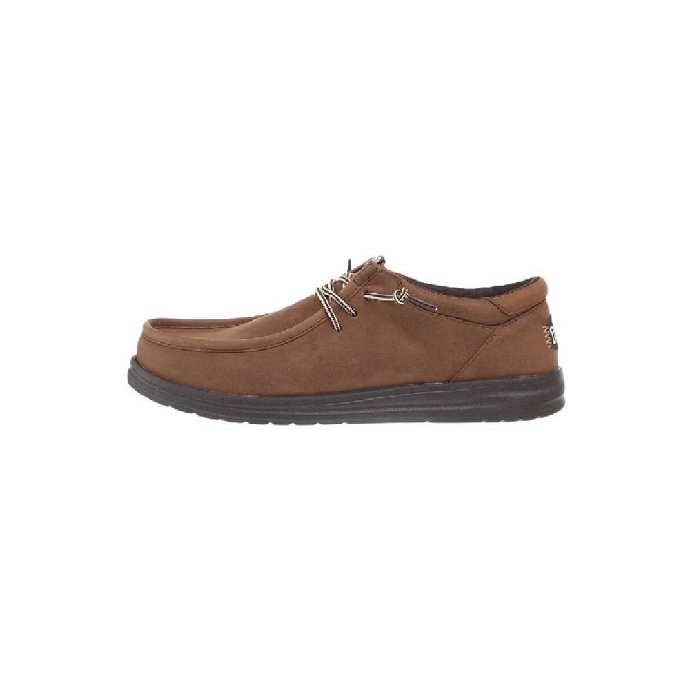 HEY DUDE WALLY COMF FULL GRAIN LATHER ΠΑΠΟΥΤΣΙ ΑΝΔΡΙΚΟ BROWN