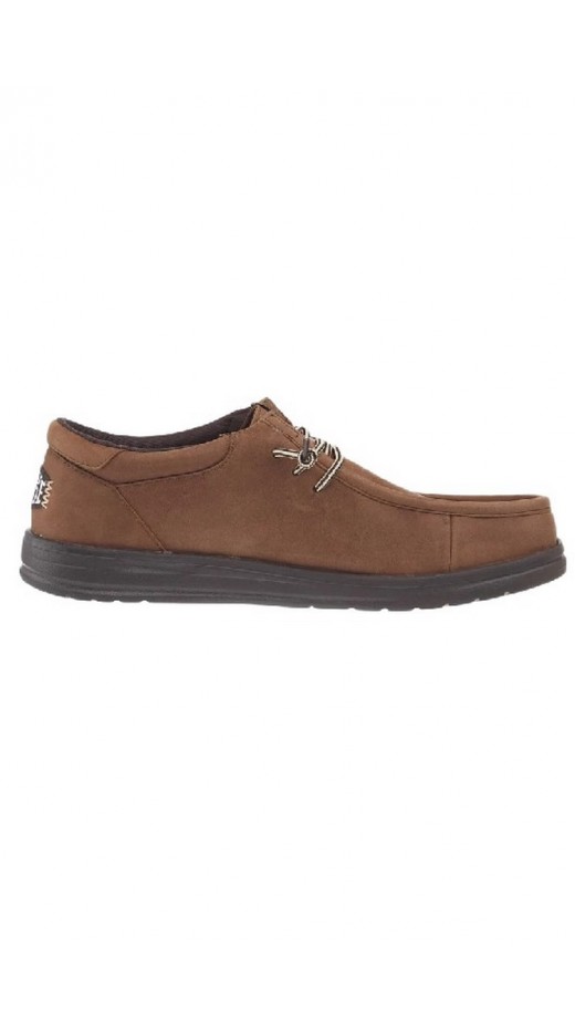 HEY DUDE WALLY COMF FULL GRAIN LATHER ΠΑΠΟΥΤΣΙ ΑΝΔΡΙΚΟ BROWN