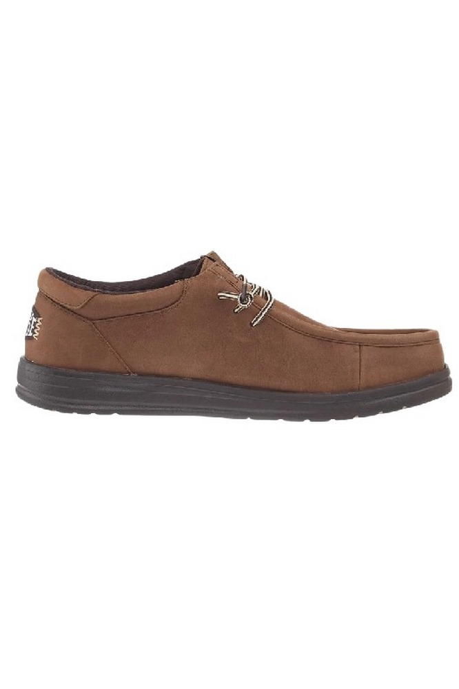 HEY DUDE WALLY COMF FULL GRAIN LATHER ΠΑΠΟΥΤΣΙ ΑΝΔΡΙΚΟ BROWN