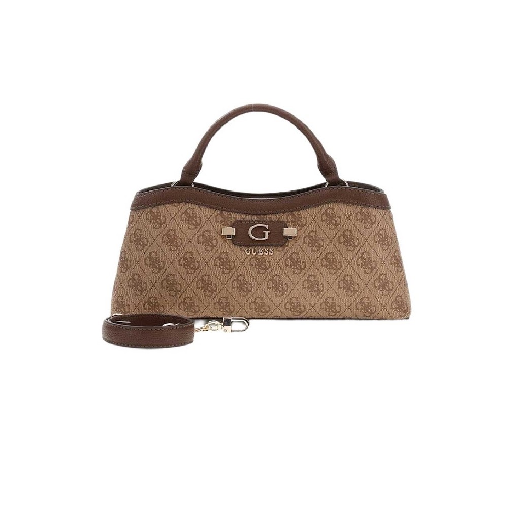 GUESS LINDSEY SMALL 2 COMP SATCHEL ΤΣΑΝΤΑ ΓΥΝΑΙΚΕΙΑ LATTE
