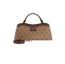 GUESS LINDSEY SMALL 2 COMP SATCHEL ΤΣΑΝΤΑ ΓΥΝΑΙΚΕΙΑ LATTE