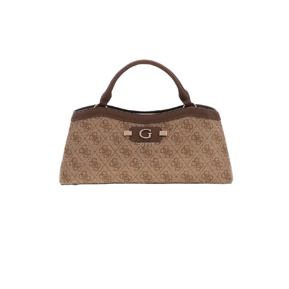 GUESS LINDSEY SMALL 2 COMP SATCHEL ΤΣΑΝΤΑ ΓΥΝΑΙΚΕΙΑ LATTE