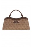 GUESS LINDSEY SMALL 2 COMP SATCHEL ΤΣΑΝΤΑ ΓΥΝΑΙΚΕΙΑ LATTE