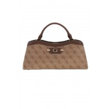 GUESS LINDSEY SMALL 2 COMP SATCHEL ΤΣΑΝΤΑ ΓΥΝΑΙΚΕΙΑ LATTE