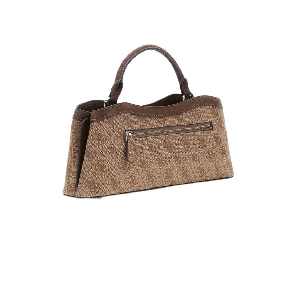 GUESS LINDSEY SMALL 2 COMP SATCHEL ΤΣΑΝΤΑ ΓΥΝΑΙΚΕΙΑ LATTE