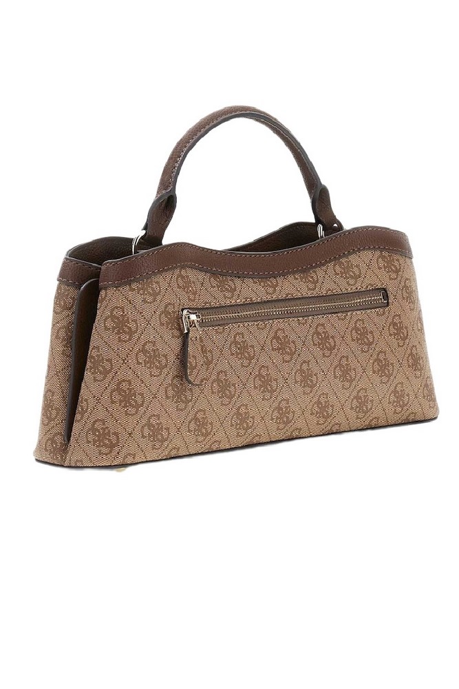 GUESS LINDSEY SMALL 2 COMP SATCHEL ΤΣΑΝΤΑ ΓΥΝΑΙΚΕΙΑ LATTE