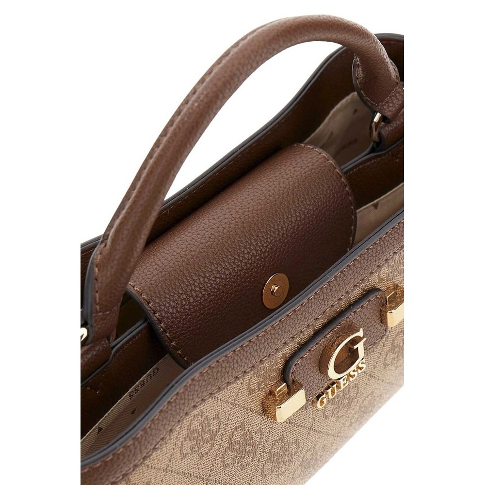 GUESS LINDSEY SMALL 2 COMP SATCHEL ΤΣΑΝΤΑ ΓΥΝΑΙΚΕΙΑ LATTE