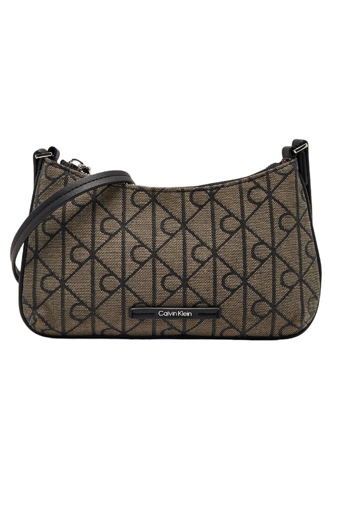 CALVIN KLEIN EMBLEM AOP JACQUARD CONV MINI ΤΣΑΝΤΑ ΓΥΝΑΙΚΕΙΑ BLACK/BROWN
