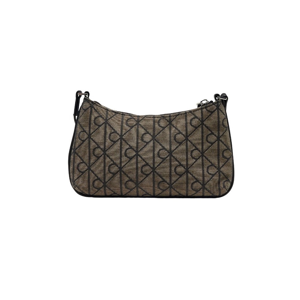 CALVIN KLEIN EMBLEM AOP JACQUARD CONV MINI ΤΣΑΝΤΑ ΓΥΝΑΙΚΕΙΑ BLACK/BROWN