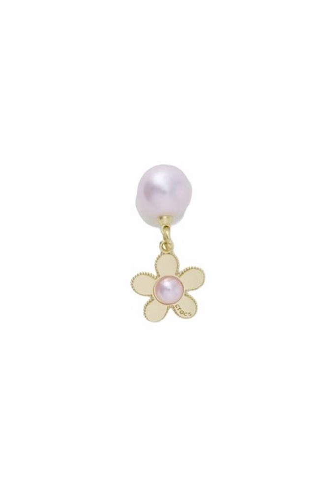 CROCS PINK PEARL AND GOLD FLOWER JIBBITZ CHARMS ΑΞΕΣΟΥΑΡ ΓΥΝΑΙΚΕΙΟ GOLD