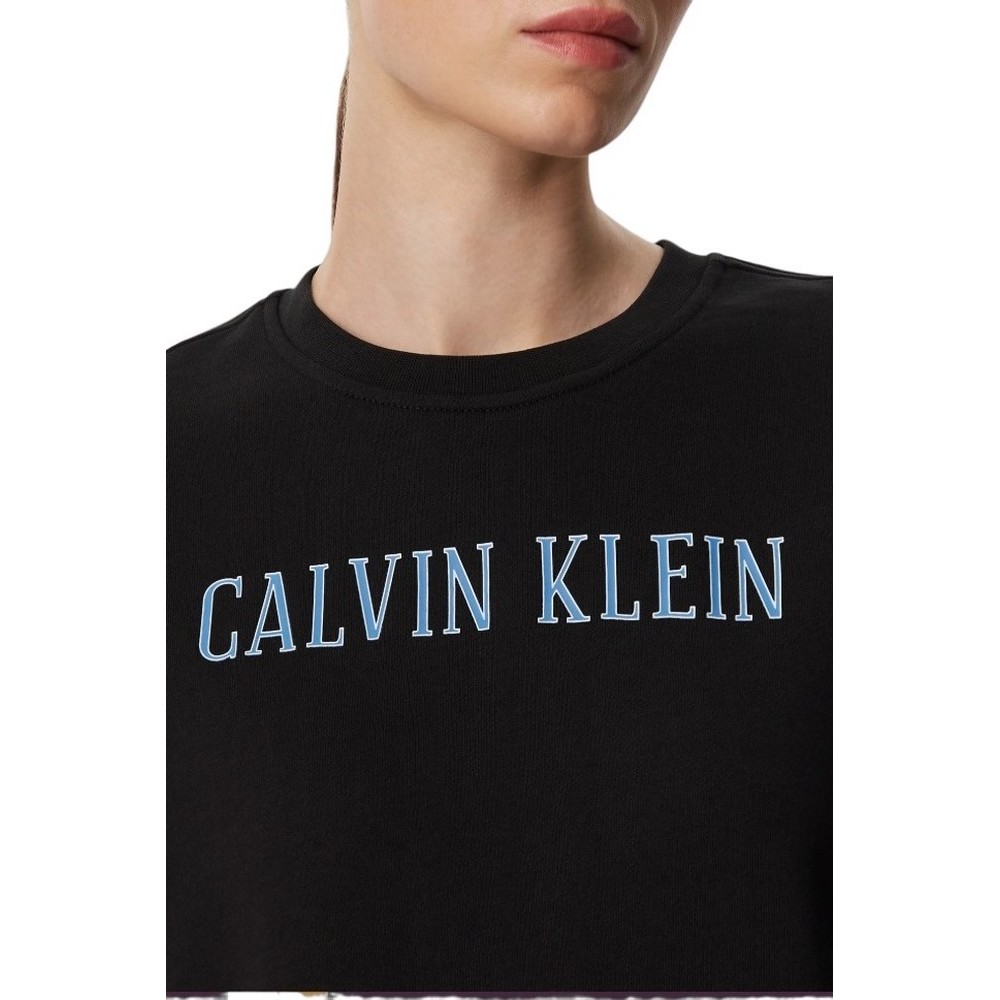 CALVIN KLEIN JEANS LS CROPPED TERRY VARSITY LOGO ΦΟΥΤΕΡ ΜΠΛΟΥΖΑ ΓΥΝΑΙΚΕΙΑ BLACK