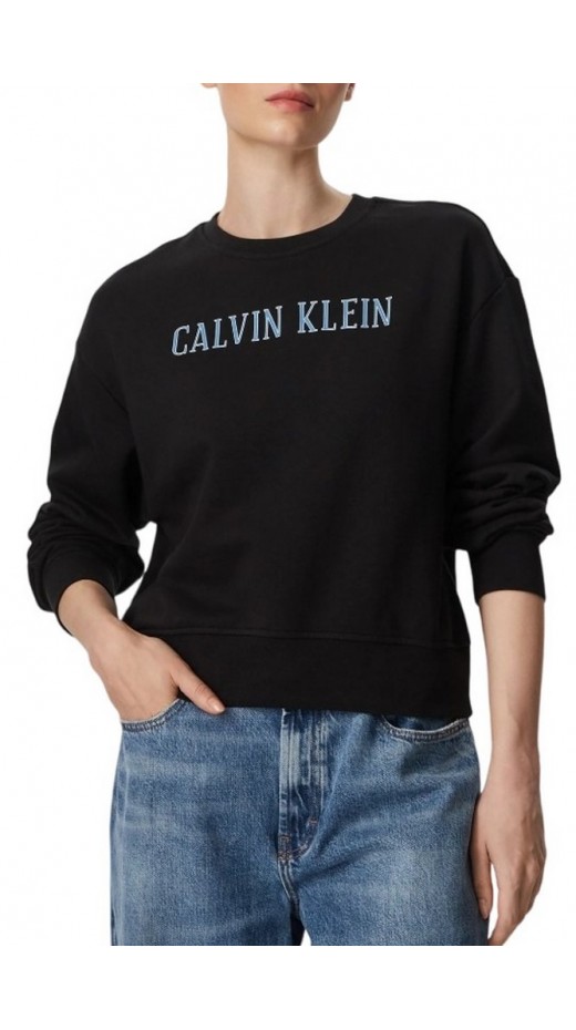 CALVIN KLEIN JEANS LS CROPPED TERRY VARSITY LOGO ΦΟΥΤΕΡ ΜΠΛΟΥΖΑ ΓΥΝΑΙΚΕΙΑ BLACK