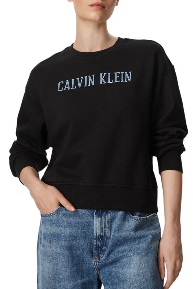 CALVIN KLEIN JEANS LS CROPPED TERRY VARSITY LOGO ΦΟΥΤΕΡ ΜΠΛΟΥΖΑ ΓΥΝΑΙΚΕΙΑ BLACK