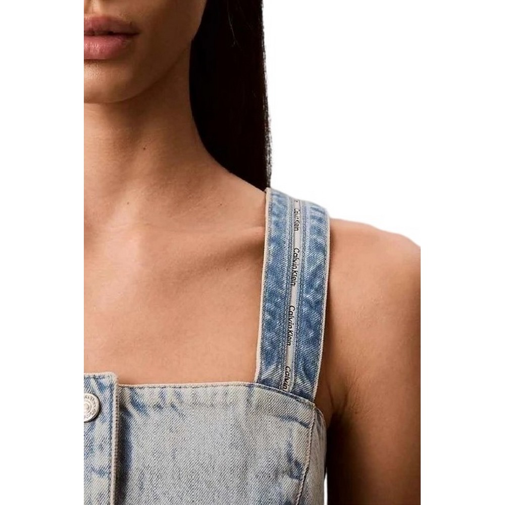 CALVIN KLEIN JEANS DENIM TRUCKER TANK FRESH WATER ΤΟΠ ΓΥΝΑΙΚΕΙΟ BLUΕ DENIM