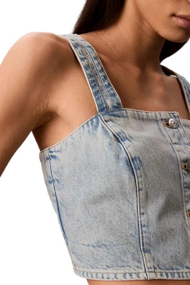 CALVIN KLEIN JEANS DENIM TRUCKER TANK FRESH WATER ΤΟΠ ΓΥΝΑΙΚΕΙΟ BLUΕ DENIM