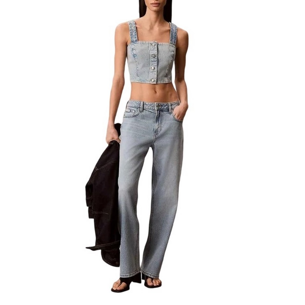 CALVIN KLEIN JEANS DENIM TRUCKER TANK FRESH WATER ΤΟΠ ΓΥΝΑΙΚΕΙΟ BLUΕ DENIM