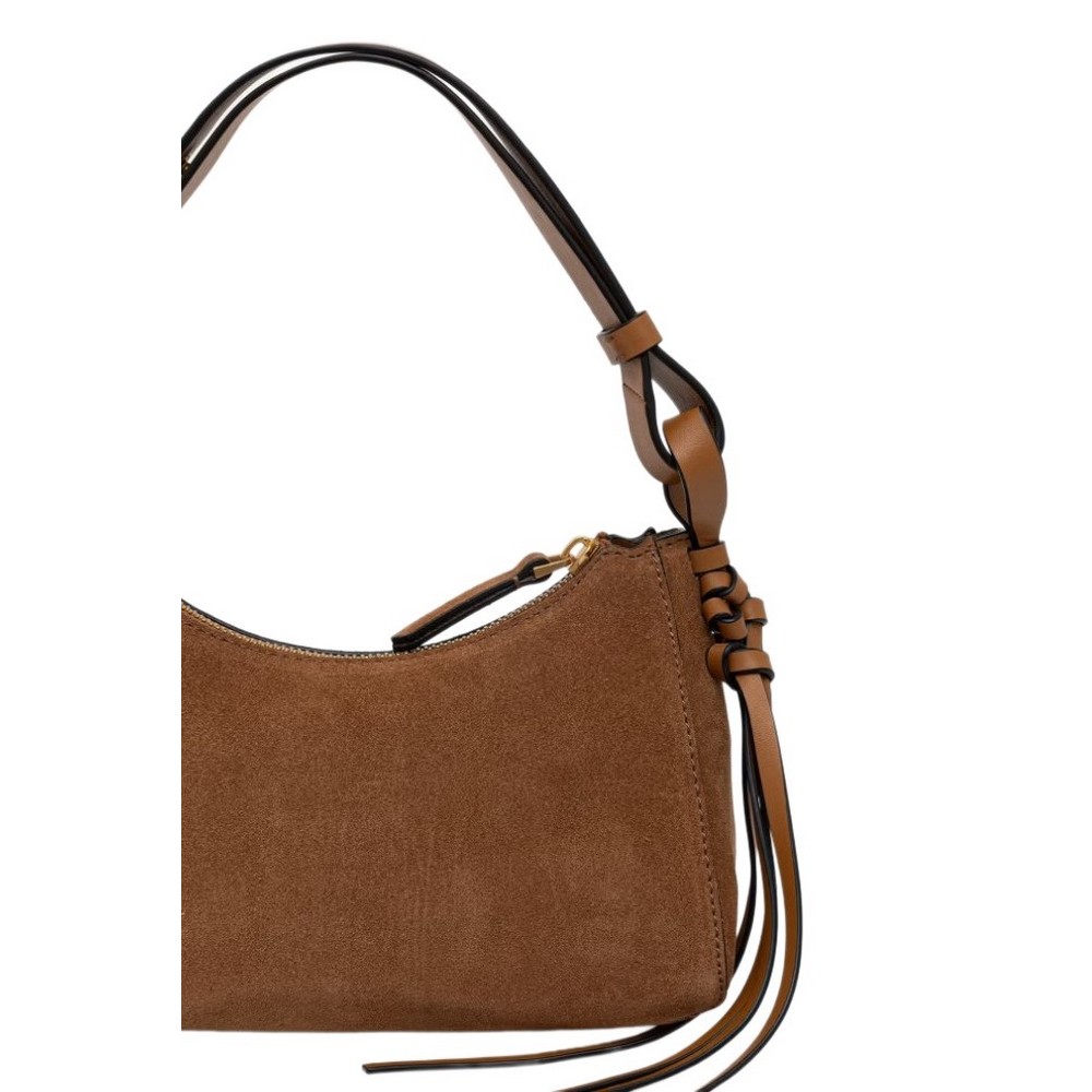 TOMMY HILFIGER STATEMENT MINI SHOULD BAG SUEDE ΤΣΑΝΤΑ ΓΥΝΑΙΚΕΙΑ COGNAC