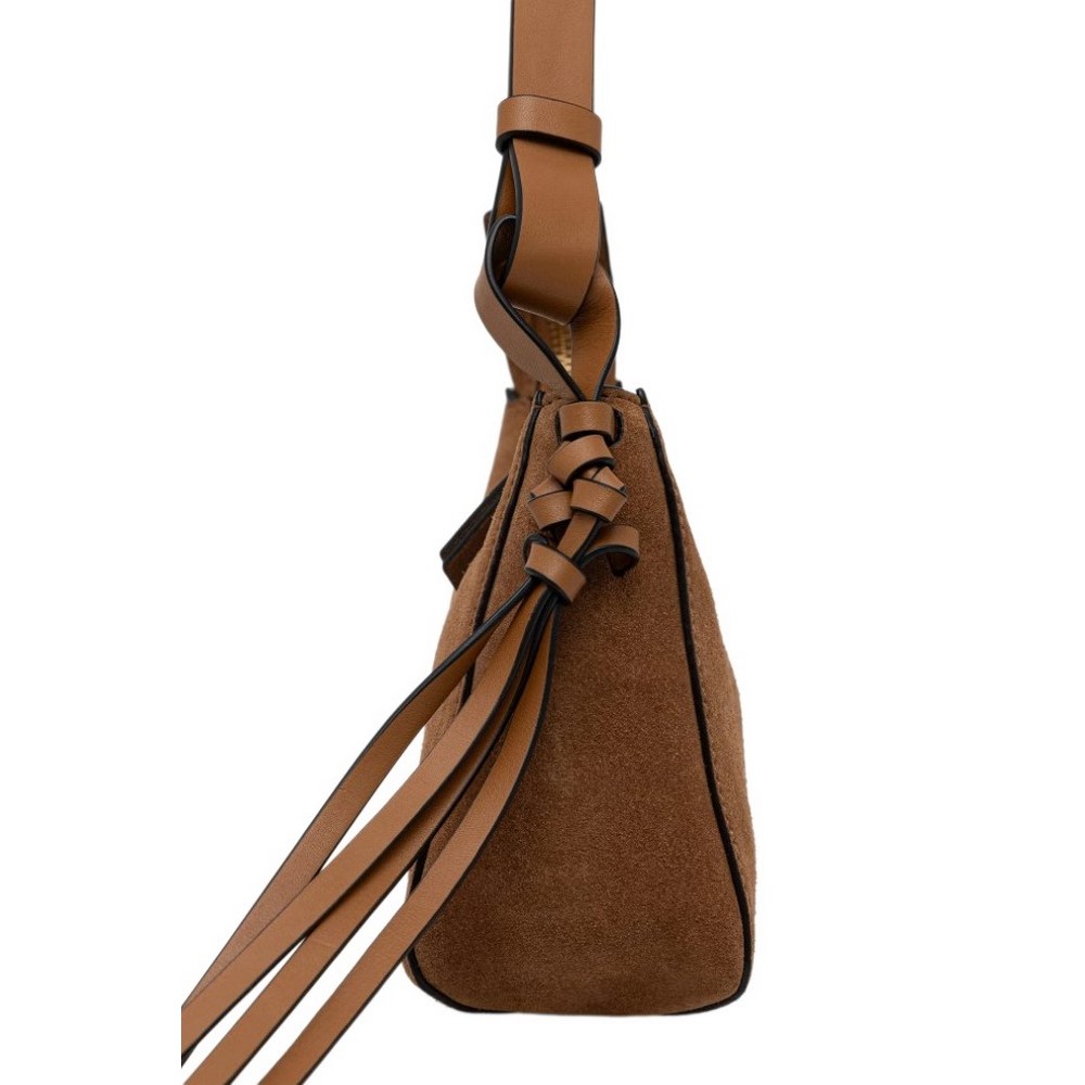 TOMMY HILFIGER STATEMENT MINI SHOULD BAG SUEDE ΤΣΑΝΤΑ ΓΥΝΑΙΚΕΙΑ COGNAC