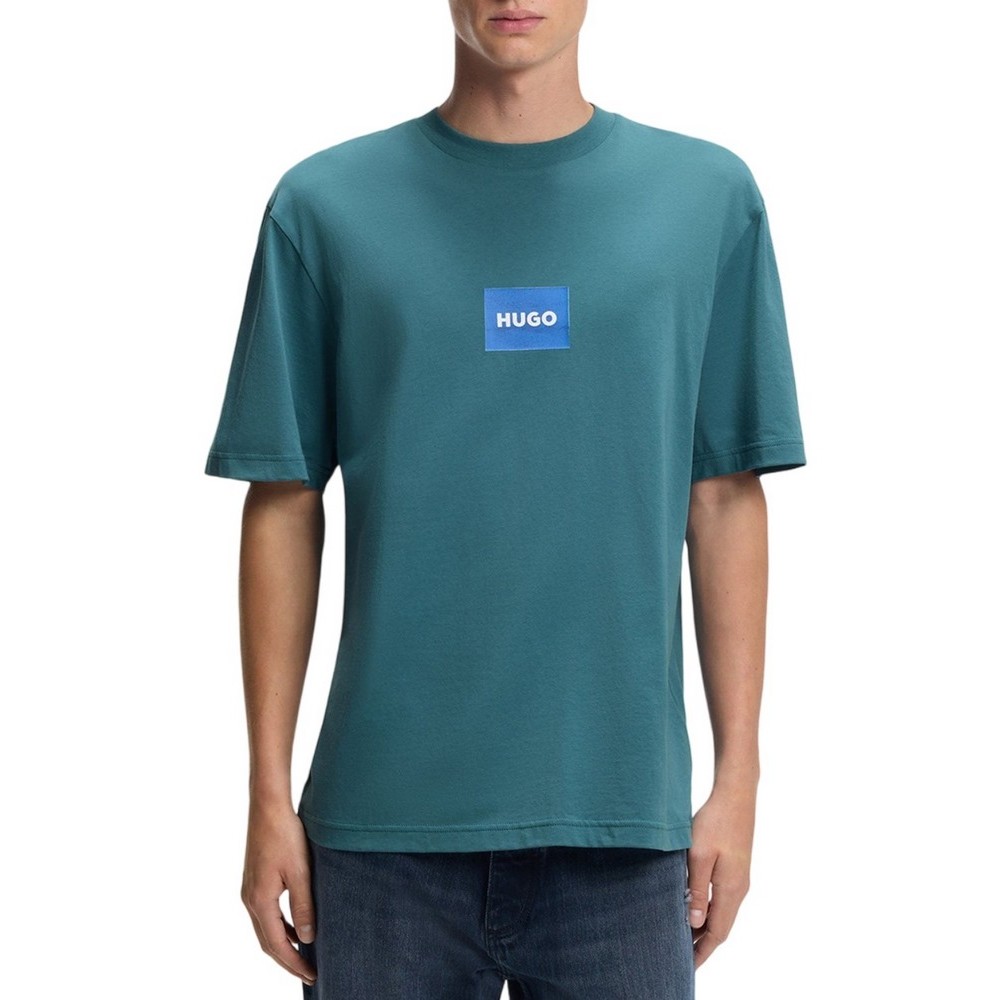 HUGO BOSS JERSEY NAYONIX T-SHIRT ΜΠΛΟΥΖΑ ΑΝΔΡΙΚΗ AQUA