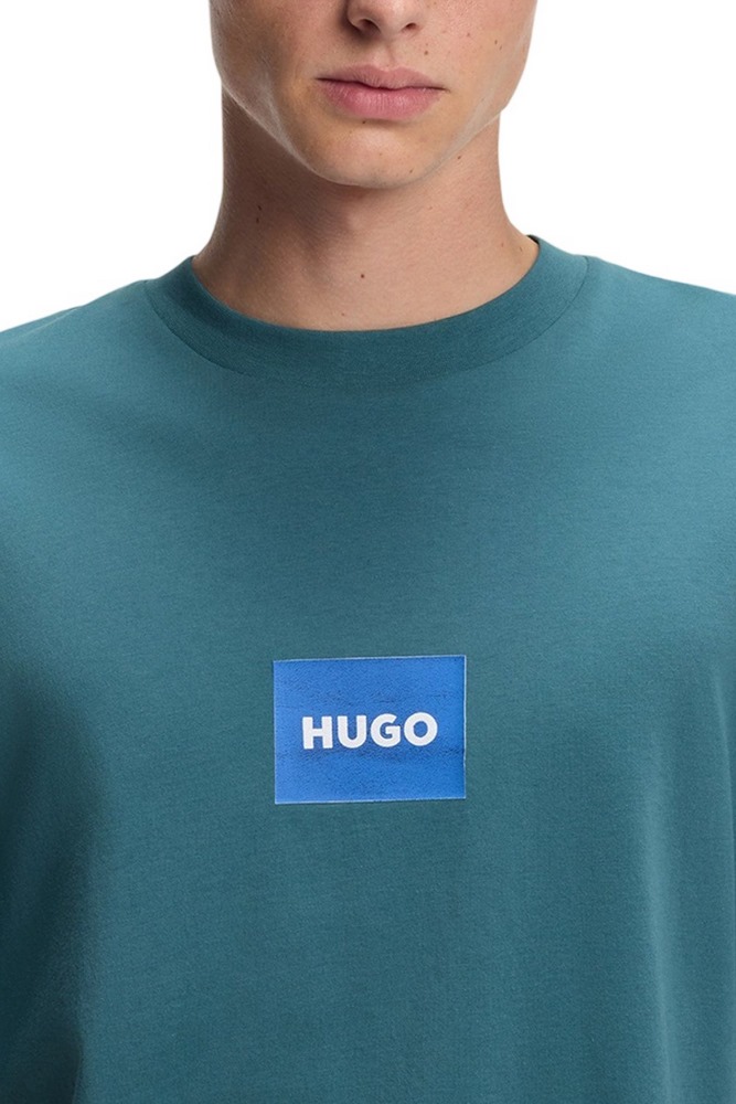 HUGO BOSS JERSEY NAYONIX T-SHIRT ΜΠΛΟΥΖΑ ΑΝΔΡΙΚΗ AQUA